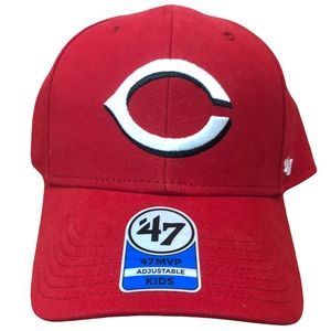 Cincinnati Reds Hat Cap Strap Back Red White MLB Baseball Youth Boys Kids ‘47
